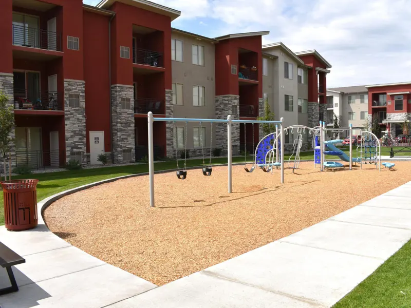 Exterior shot of playground at The Falls Apartments in Idaho Falls