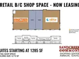 Rendering of spaces available for retail B/C shop space